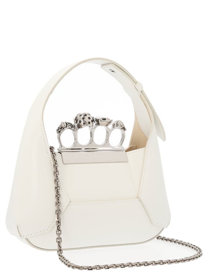 The Jewelled Hobo Mini Hand Bags White