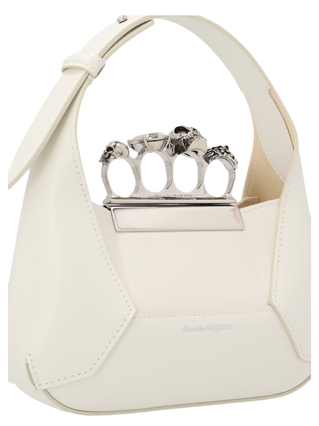 The Jewelled Hobo Mini Hand Bags White