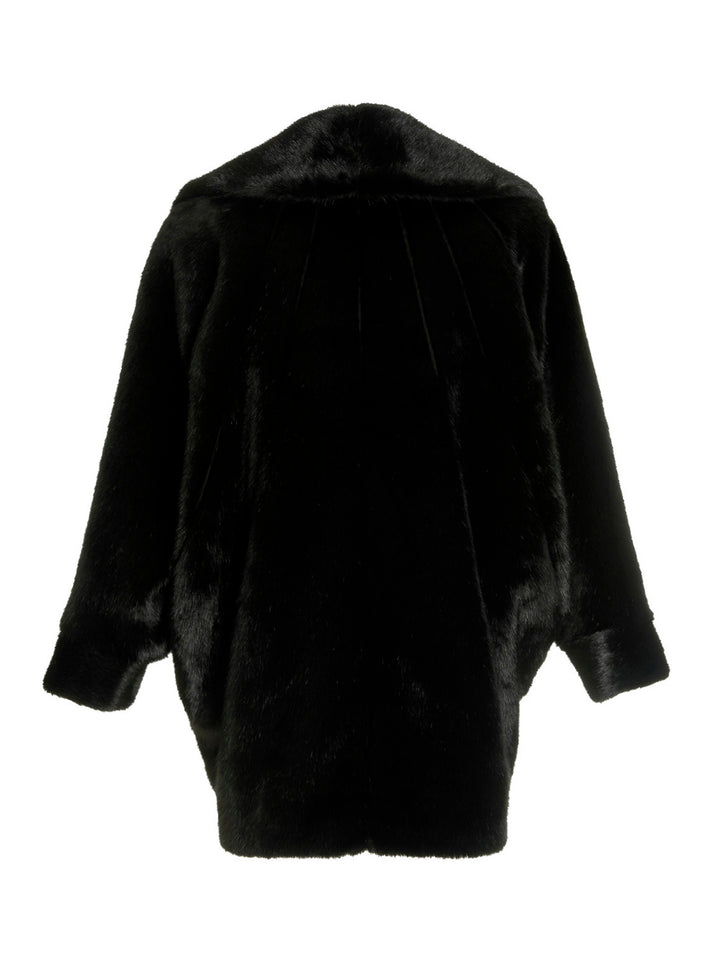 Oversize Faux  Coat Fur Black