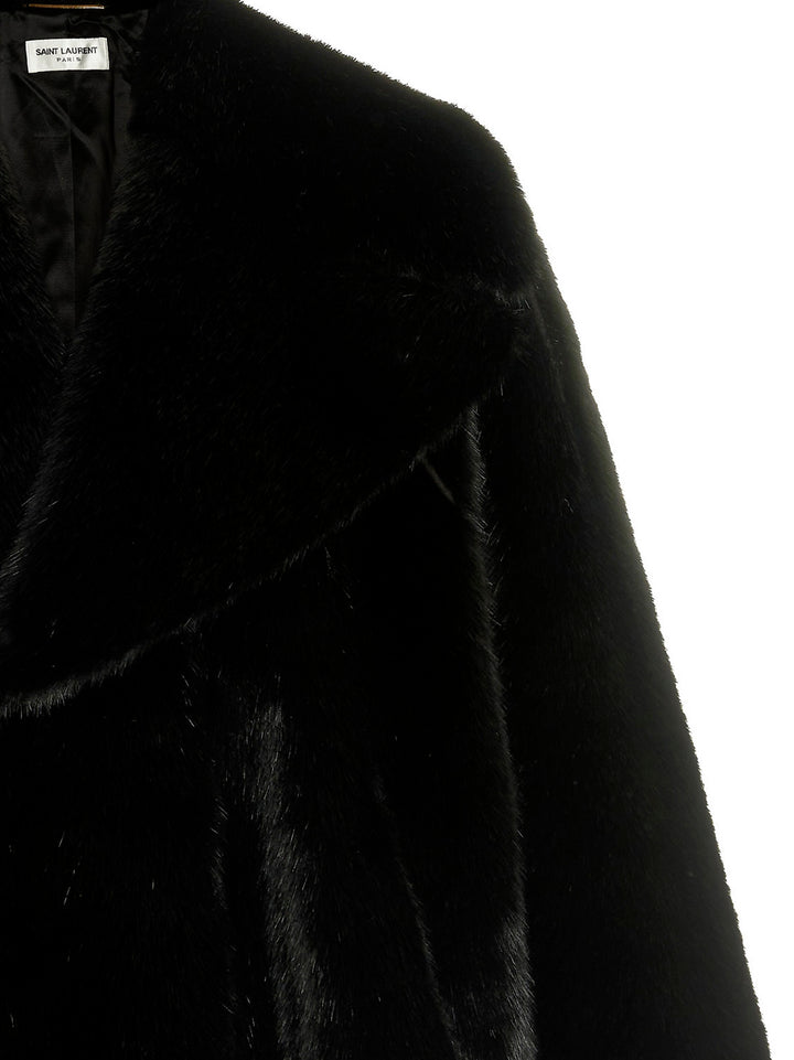 Oversize Faux  Coat Fur Black