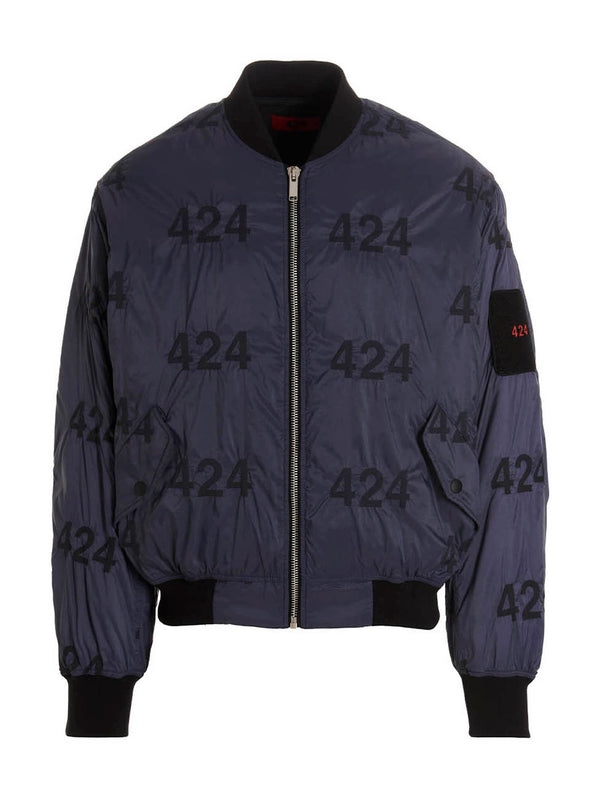 Reversible Logo Bomber Jacket. Puffer Jackets Multicolor