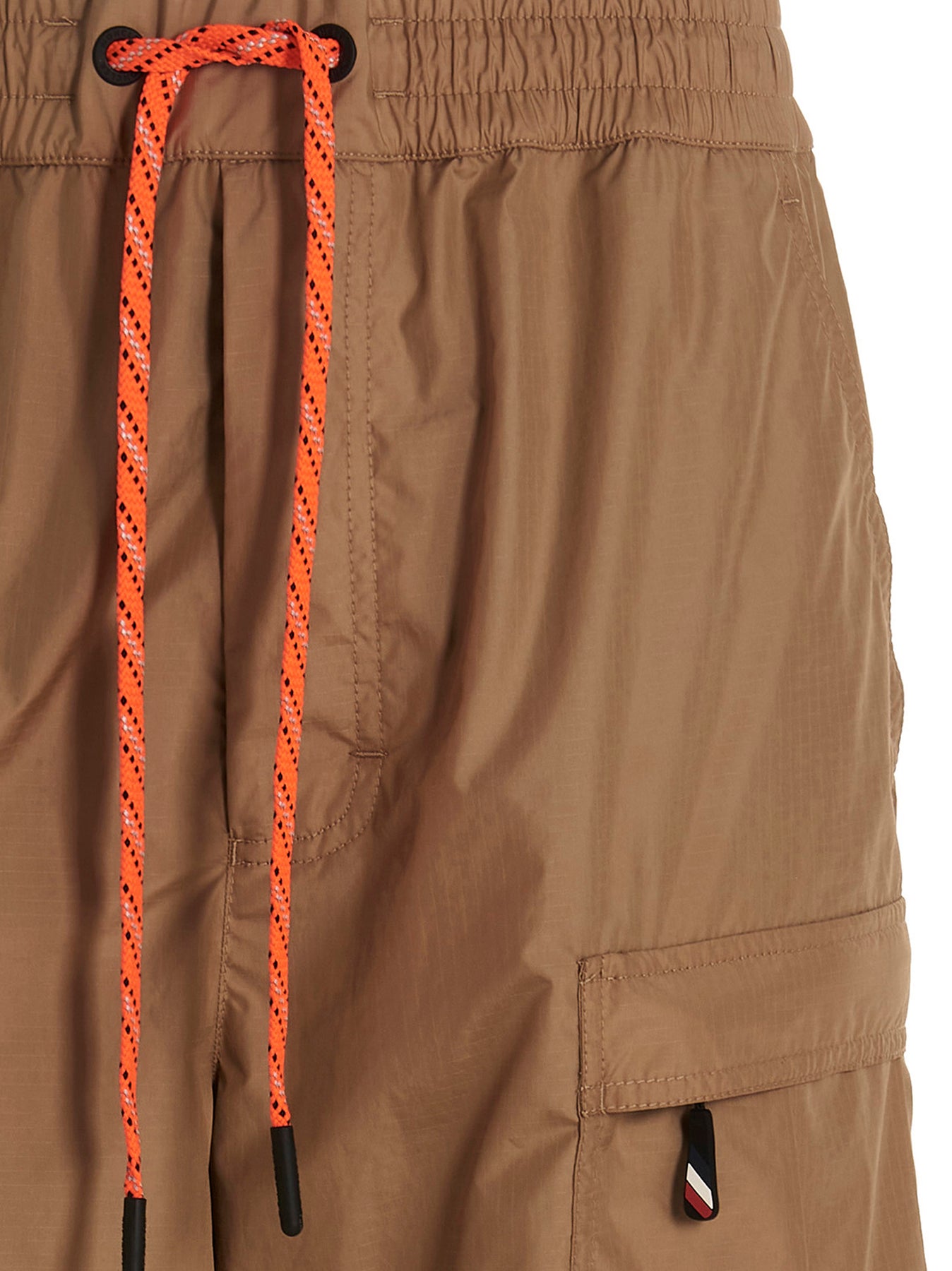 Shop Moncler Nylon Cargo Pants In Beige