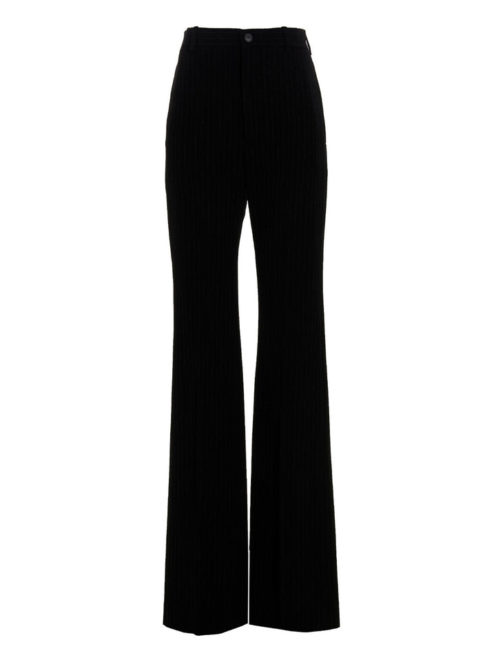 Twill Pin Stripe Pants White/Black