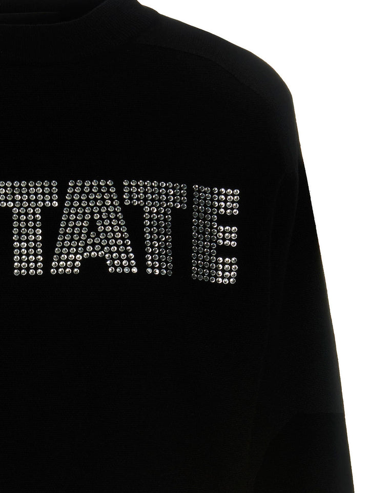 Firm Rhinestone Sweatshirt Black