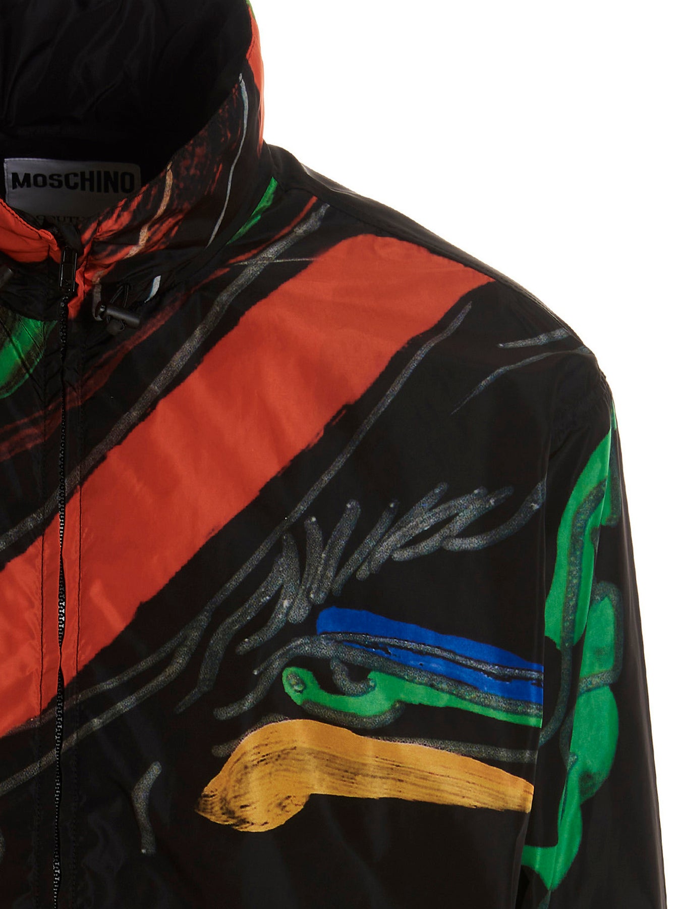 Shop Moschino Printed Nylon Jacket In Multicolor