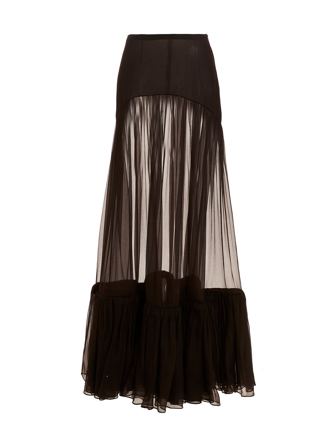 Flounced Long Skirt Skirts Brown