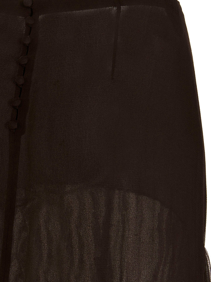 Flounced Long Skirt Skirts Brown