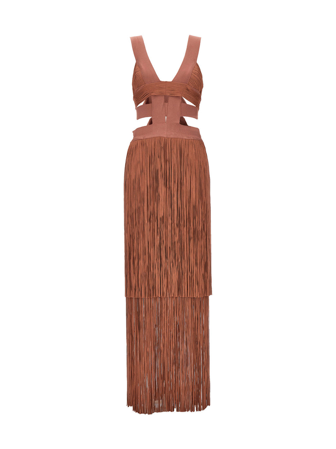 'Low Waist Banded Fringe' dress