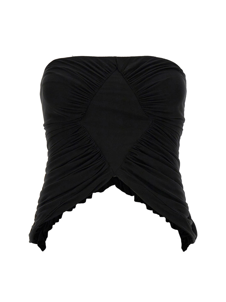 Jersey Bustier Top Tops Black