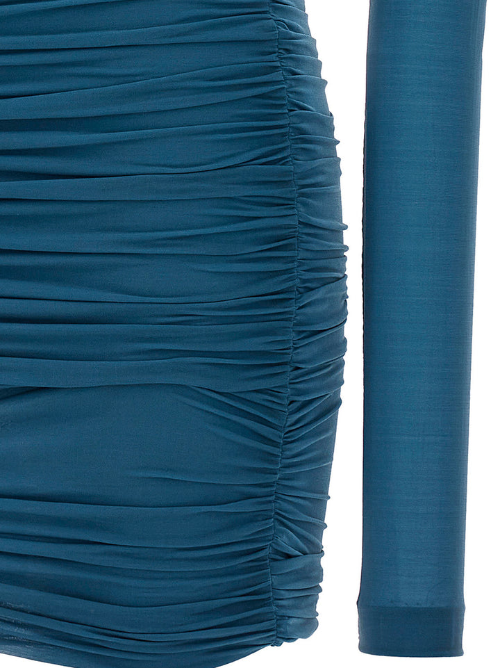 Draped Jersey Dress Dresses Blue