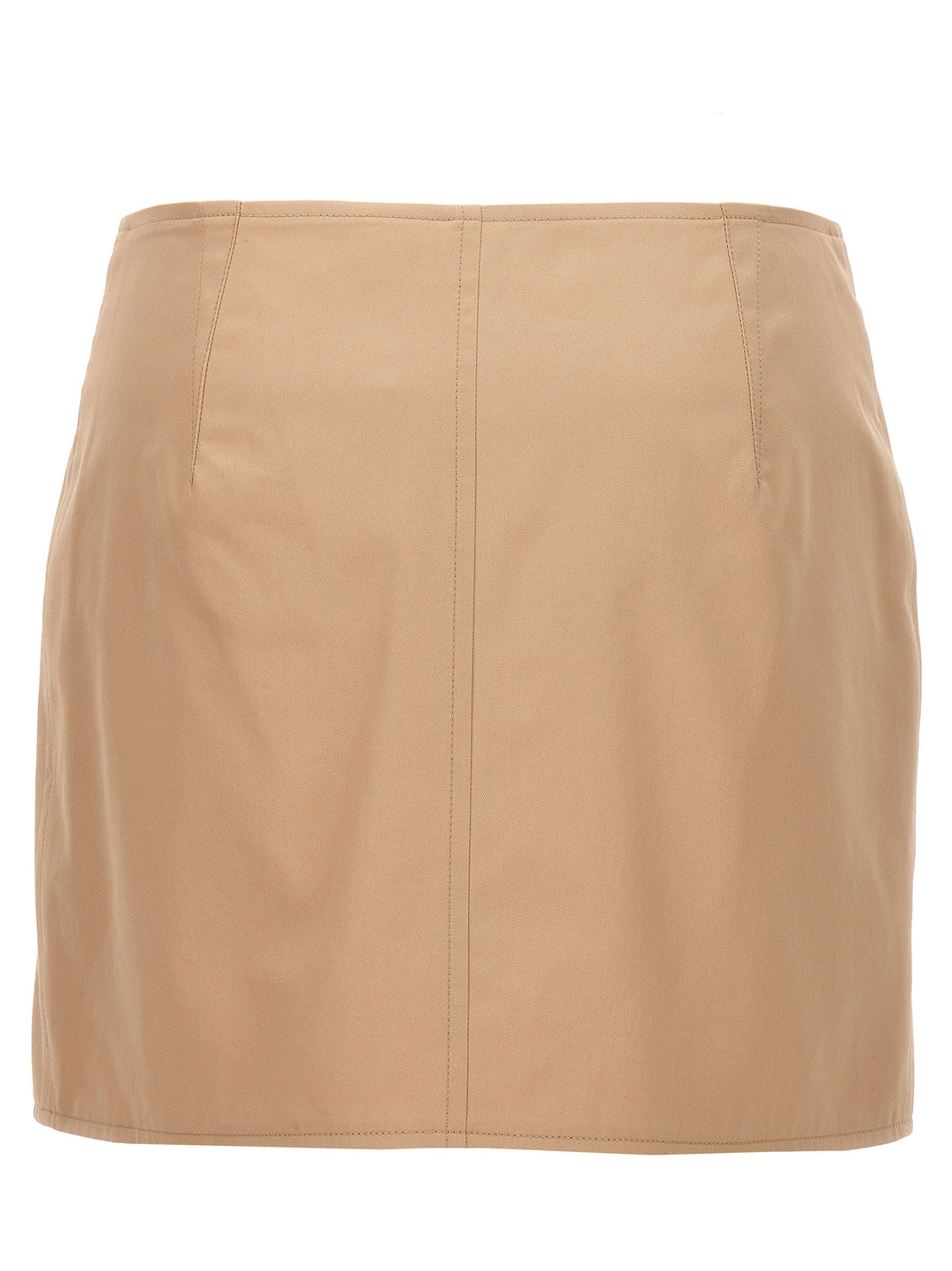 Button Cotton Skirt Skirts Beige