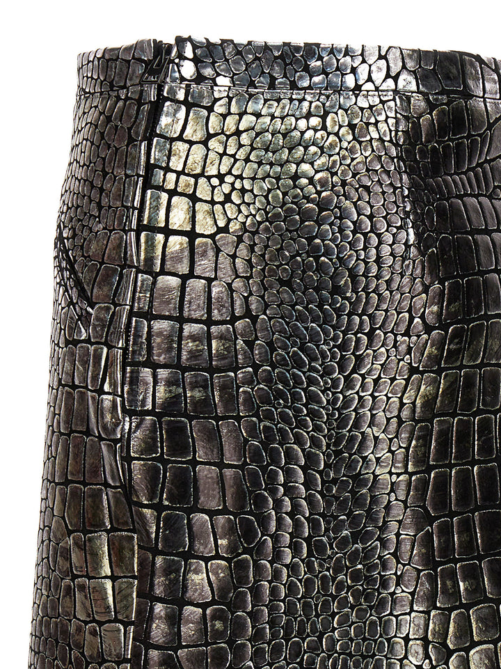 Laminated croc skirt