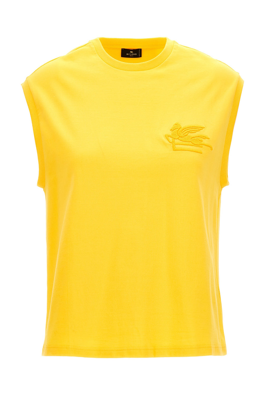 Logo Embroidery Tank Top Tops Yellow