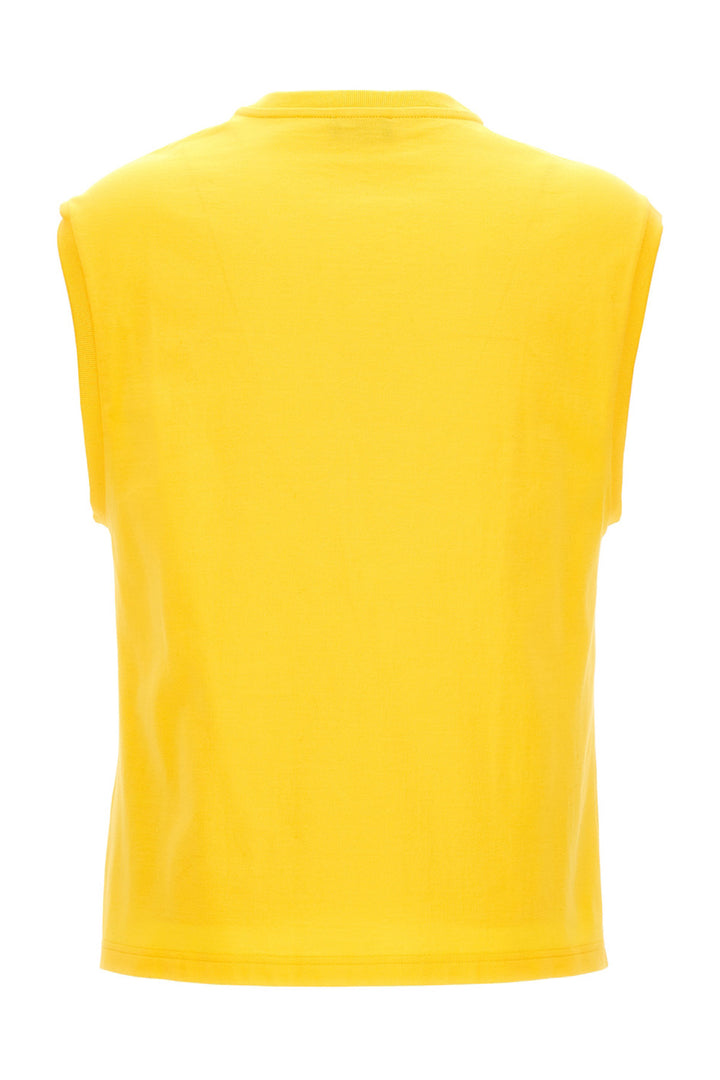 Logo Embroidery Tank Top Tops Yellow