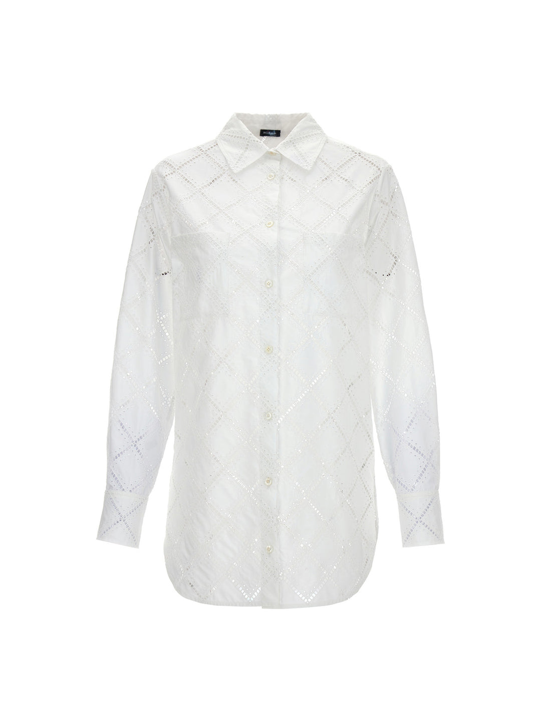 Openwork Cotton Shirt Shirt, Blouse White