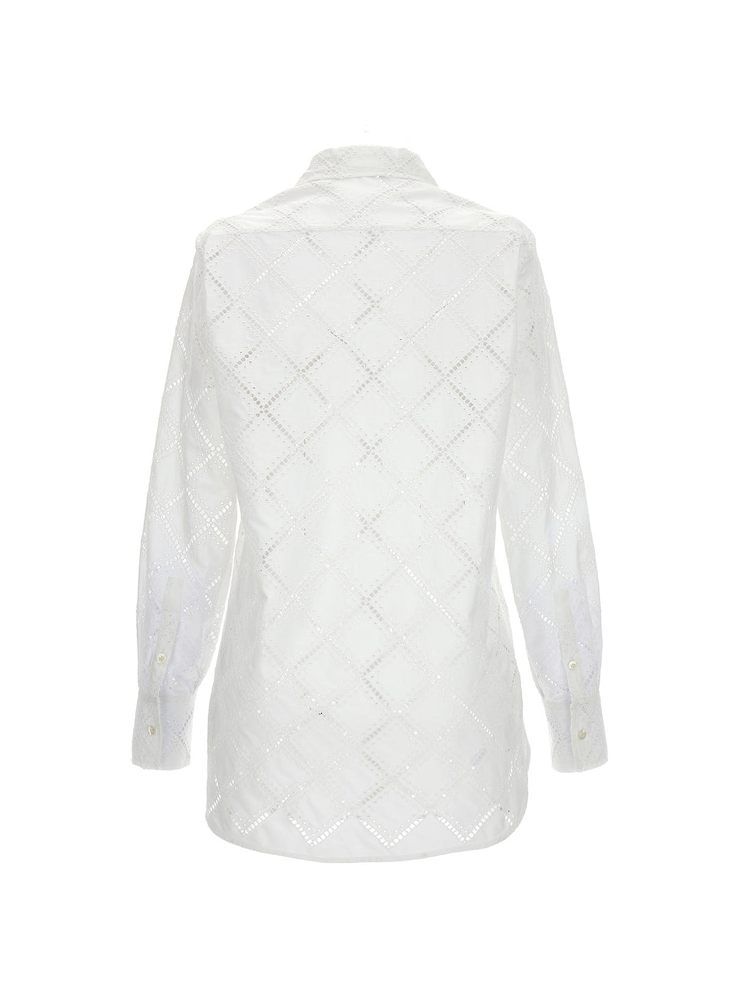 Openwork Cotton Shirt Shirt, Blouse White