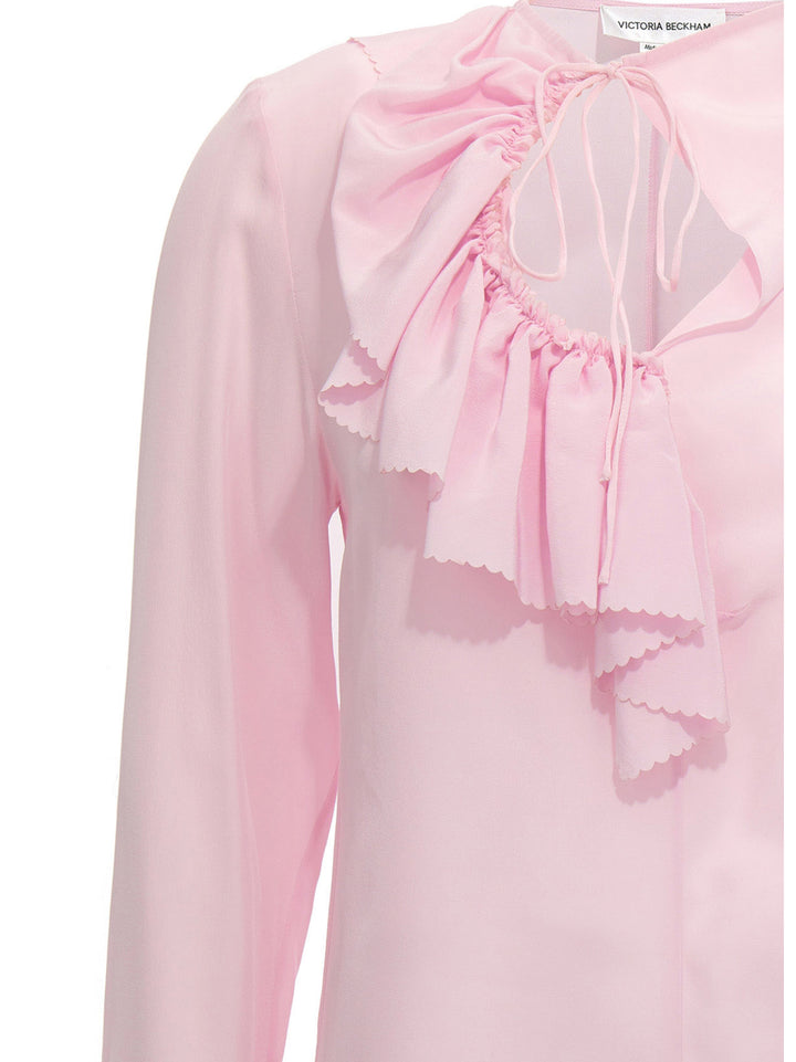 Ruffles Bloat Shirt, Blouse Pink