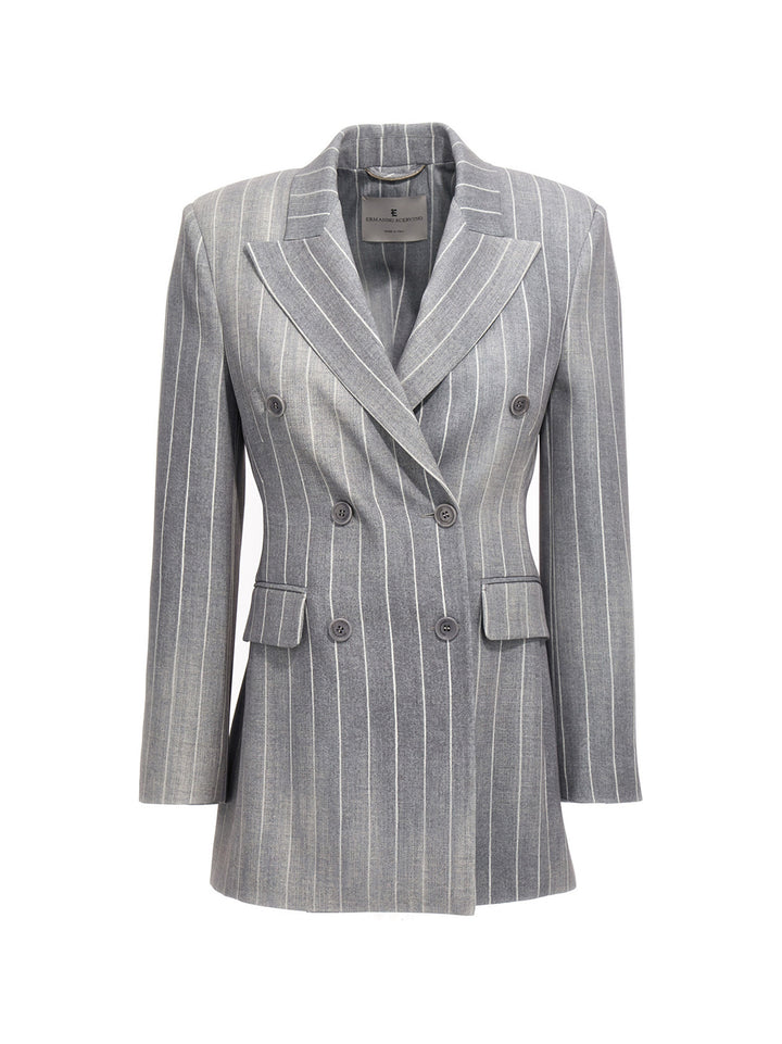 Plastered Double Breast Blazer Jacket Jackets Gray