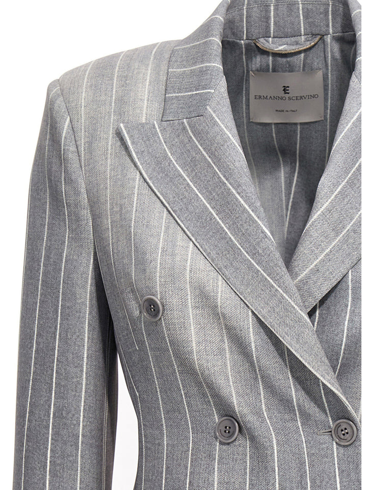 Plastered Double Breast Blazer Jacket Jackets Gray