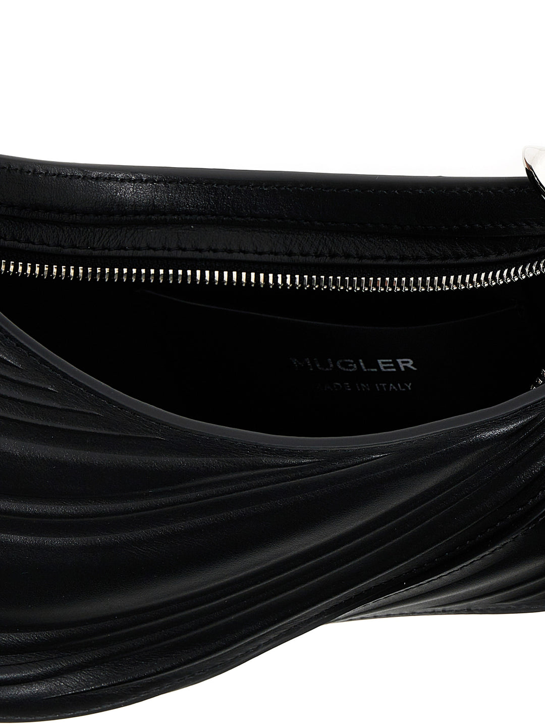 Small Embossed Spiral Curve 01 Hand Bags Black