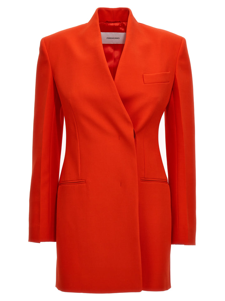 Lapel-Free Single Breast Blazer Jacket Jackets Red