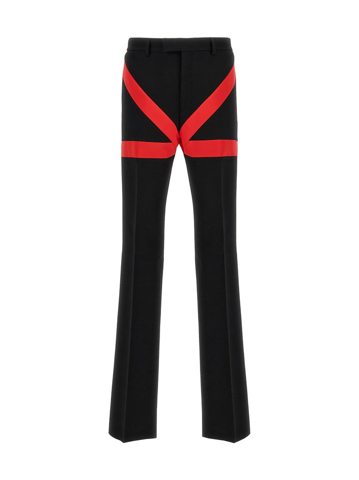 Contrast Insert Pants Black