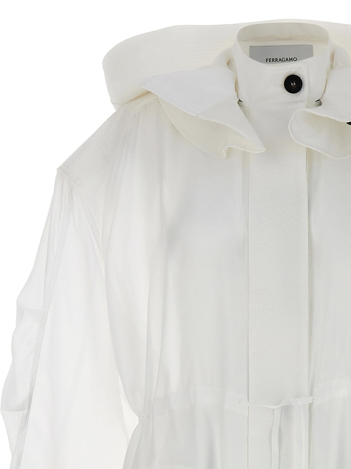 Organza Unlined Trench Coat Coats, Trench Coats White