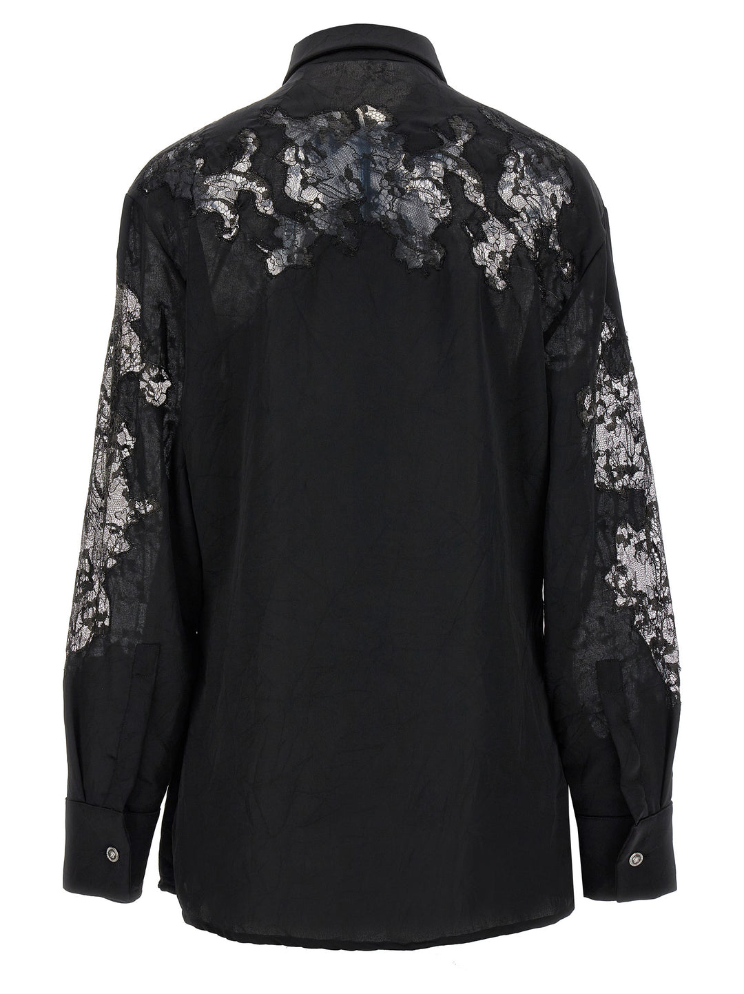 Satin Lace Shirt Shirt, Blouse Black