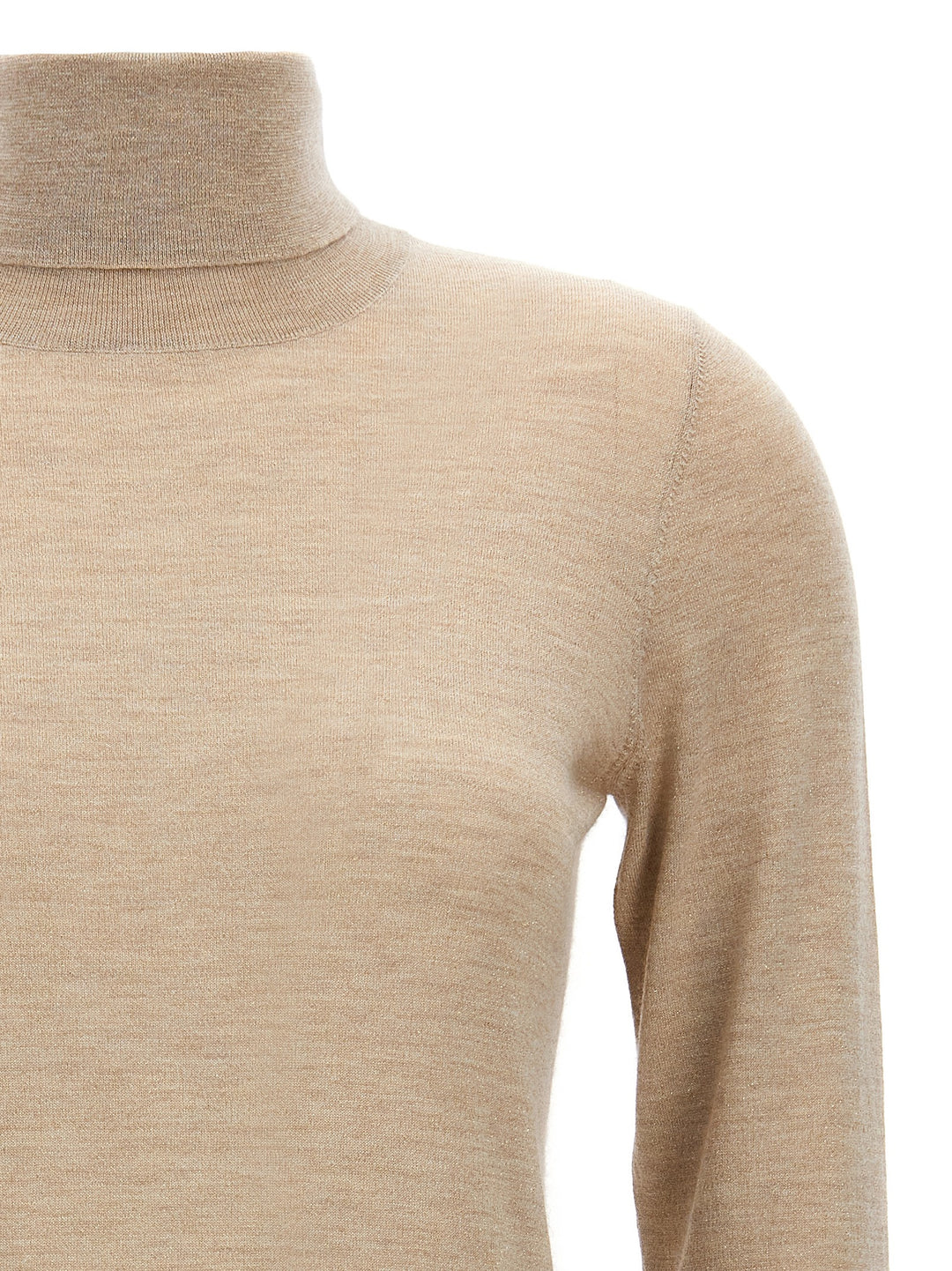 Glitter Turtleneck Sweater Sweater, Cardigans Beige