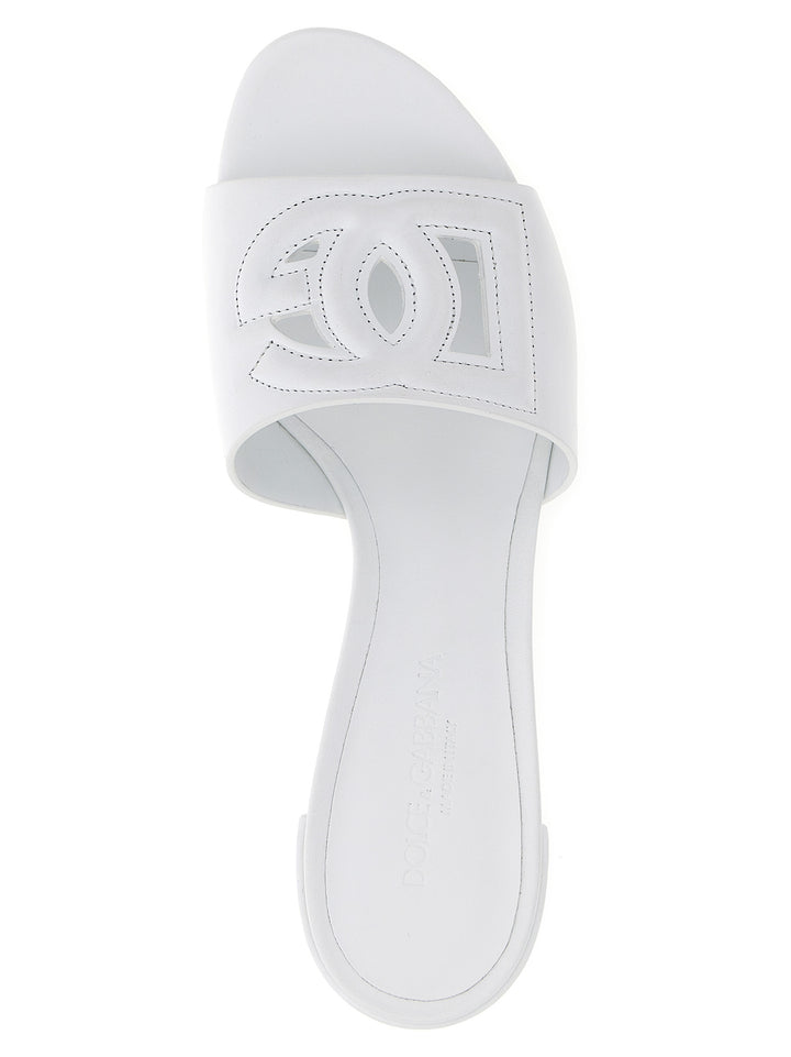 Dg Logo Sandals White