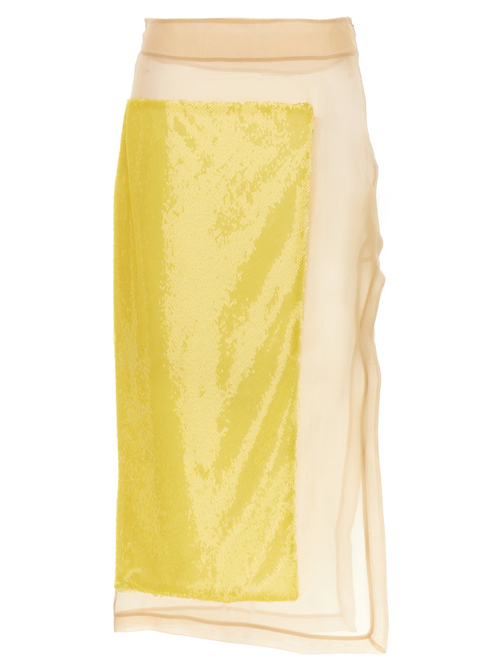 Sequin Long Skirt Skirts Yellow