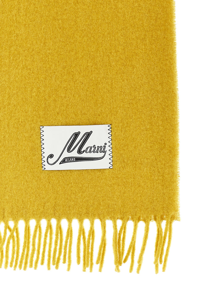 Logo Patch Scarf Scarves, Foulards Yellow