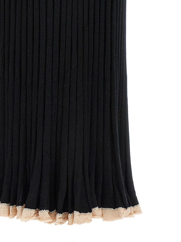 Ribbed Skirt Skirts Black