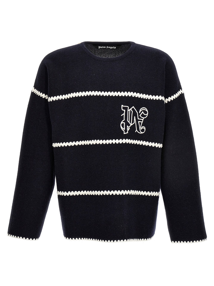 Pa Monogram Striped Sweater Sweater, Cardigans Blue