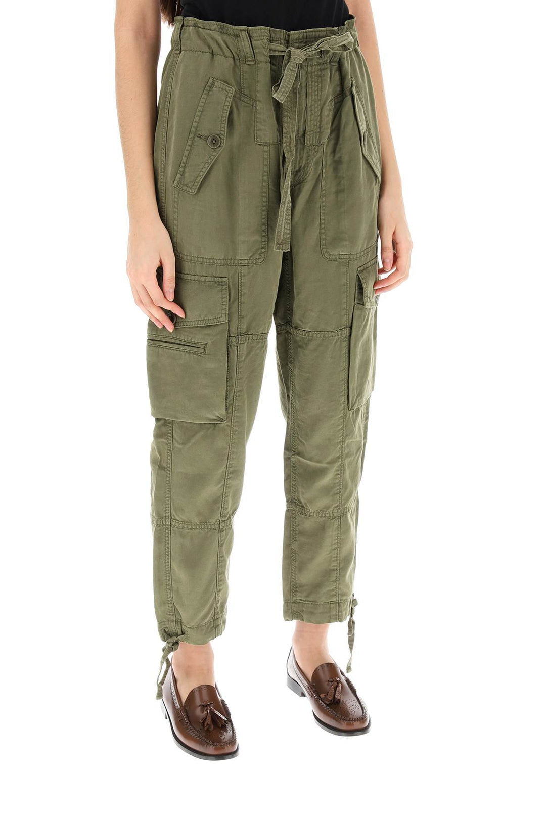 Lyocell Drawstring Cargo Pants - Polo Ralph Lauren - Women