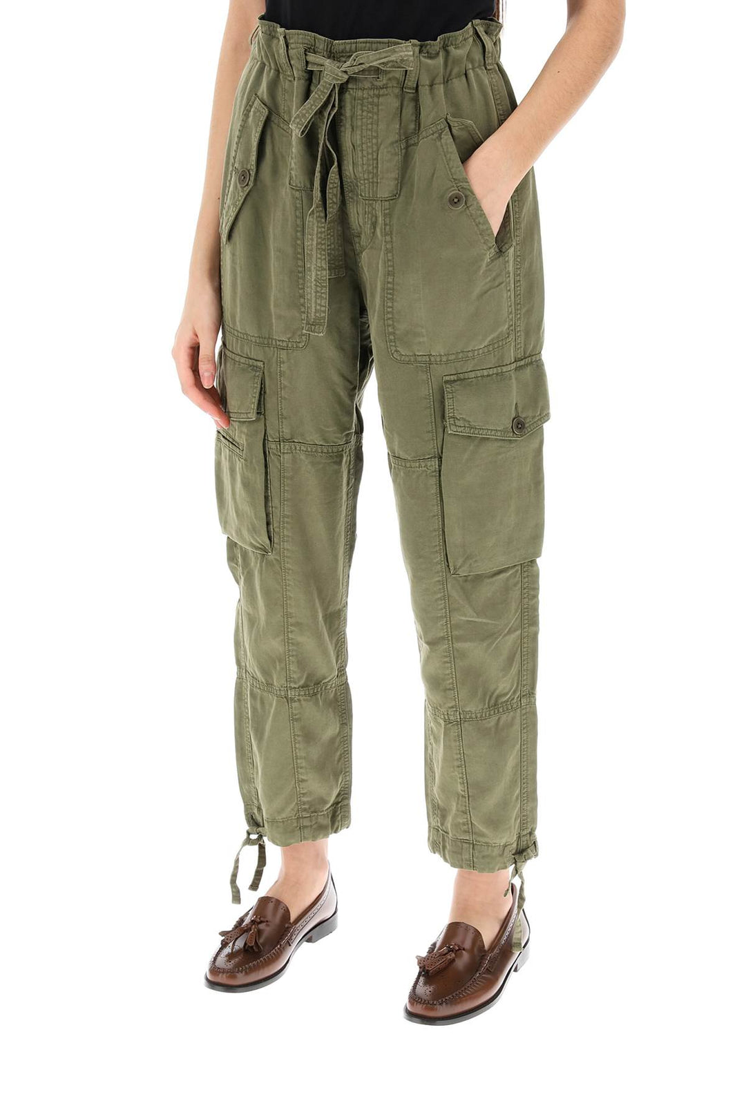 Lyocell Drawstring Cargo Pants - Polo Ralph Lauren - Women