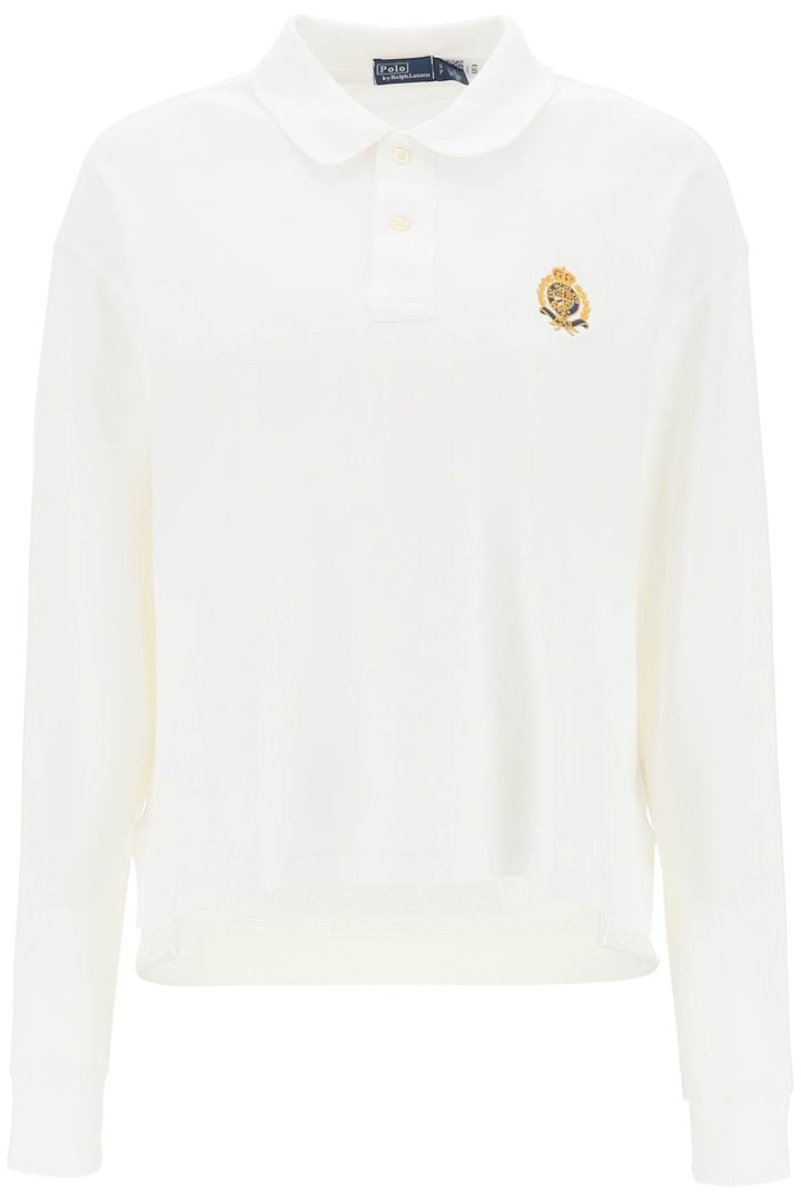 Long Sleeved Polo Shirt With Embroidered Crest - Polo Ralph Lauren - Women