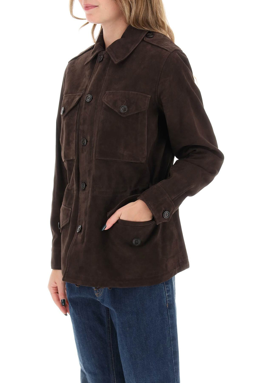 Overshirt In Suede Leather - Polo Ralph Lauren - Women