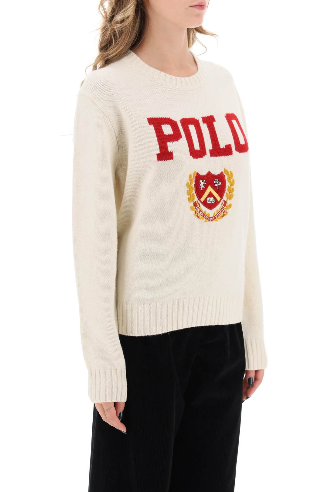 Sweater With Embroidered Crest - Polo Ralph Lauren - Women