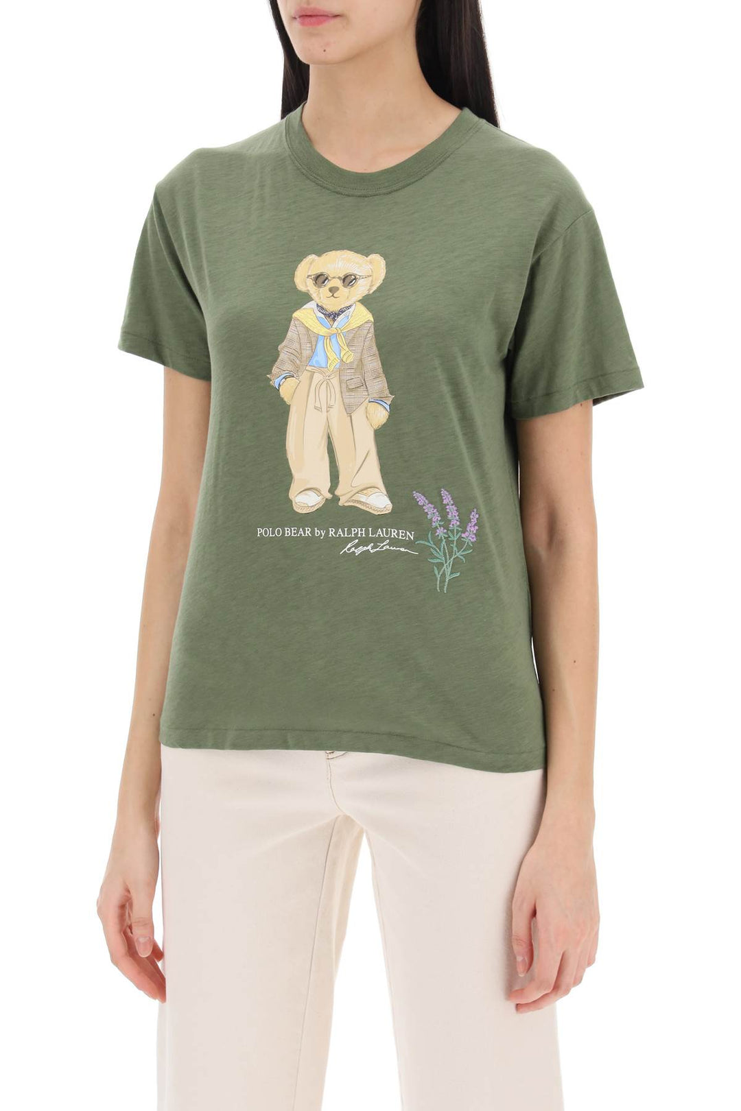 Slub Cotton Polo Bear T Shirt - Polo Ralph Lauren - Women