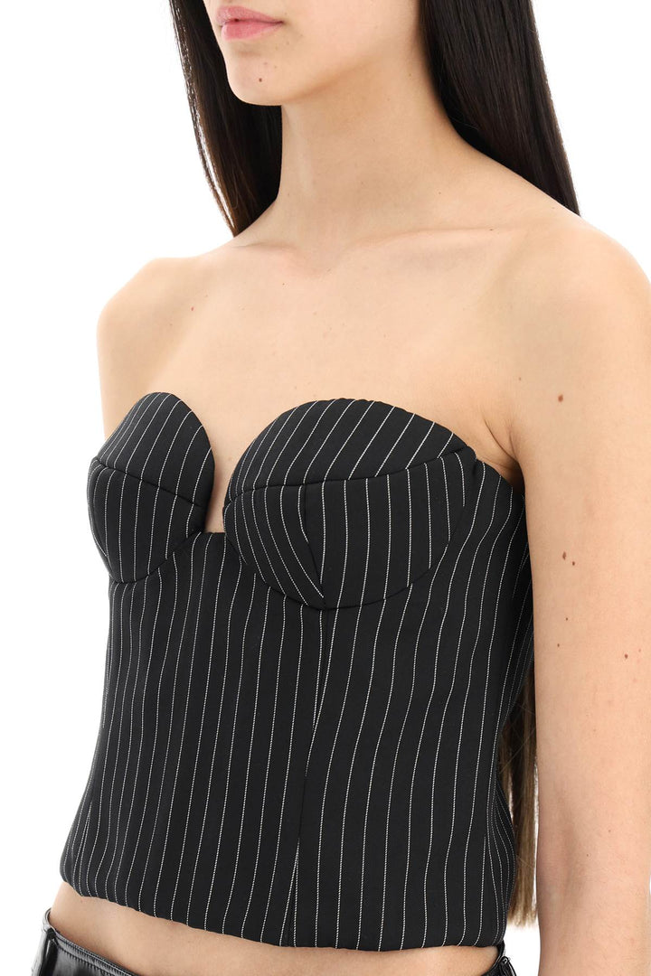 Pinstripe Cropped Bustier Top - Magda Butrym - Women