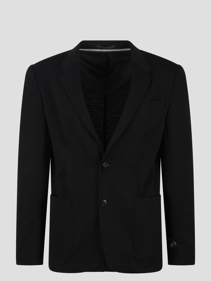 Wool jersey single-breasted blazer