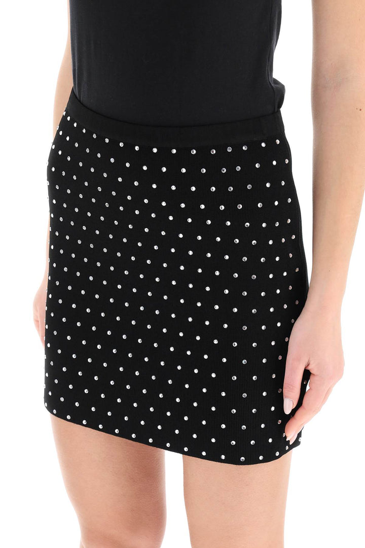 Rhinestone Knitted Mini Skirt - Giuseppe Di Morabito - Women