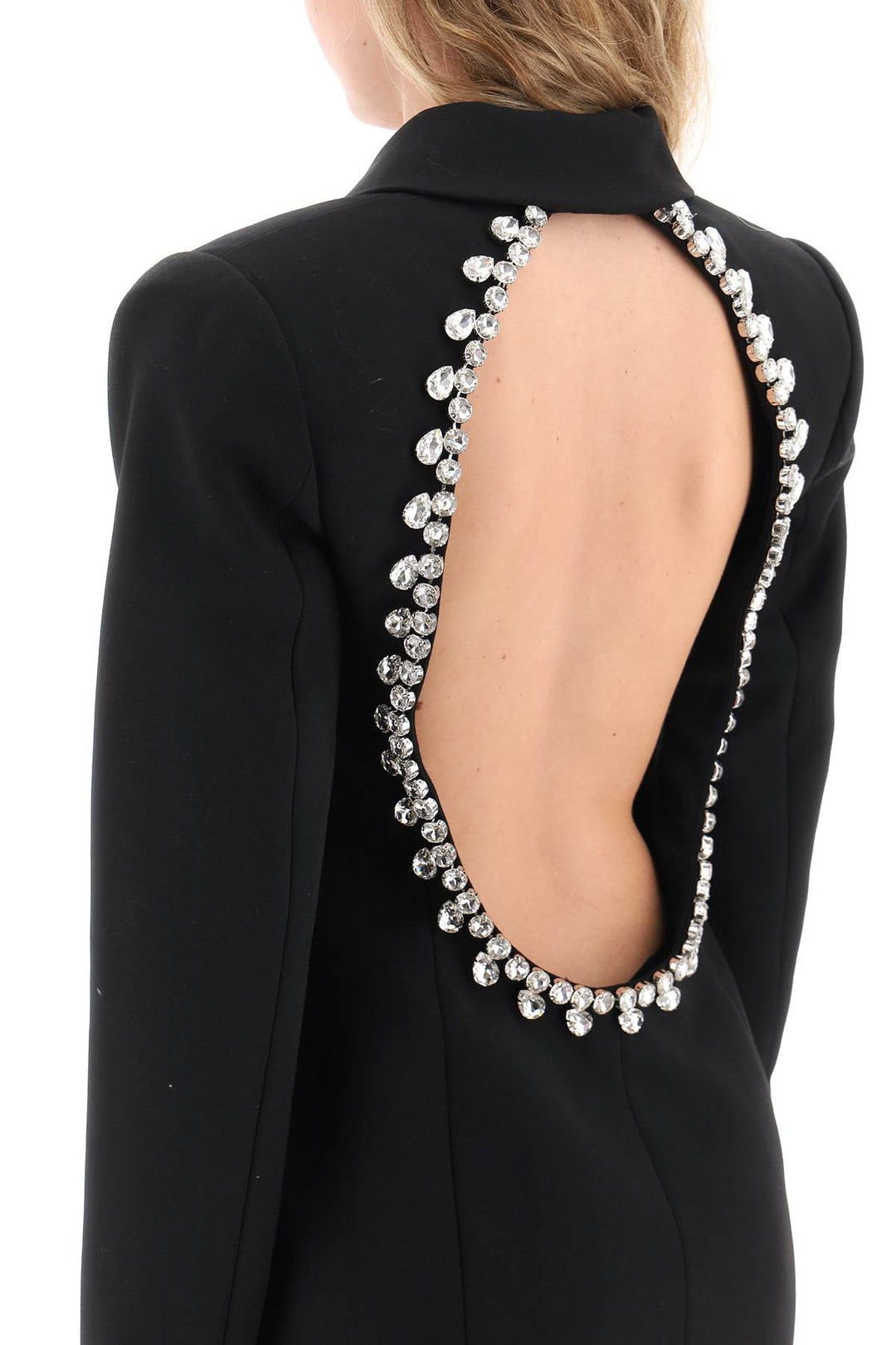 Blazer Dress With Cut Out And Crystals - Area - Women