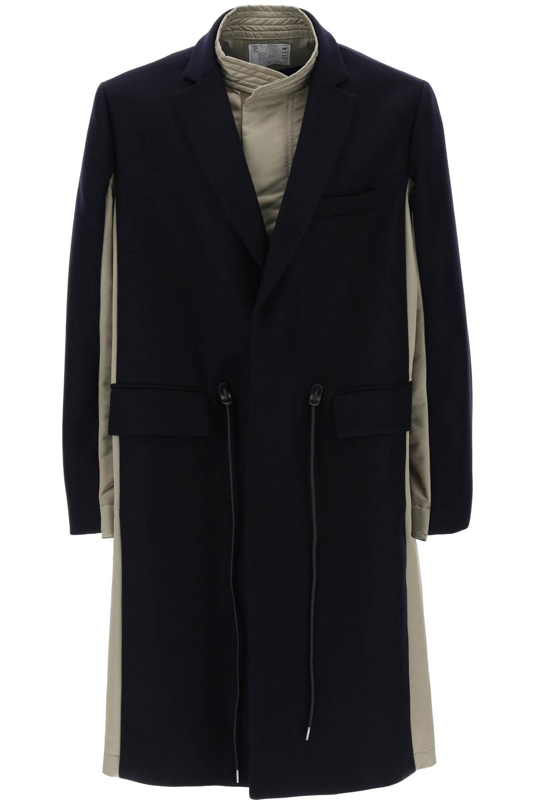 'Melton' Dual Material Coat - Sacai - Men