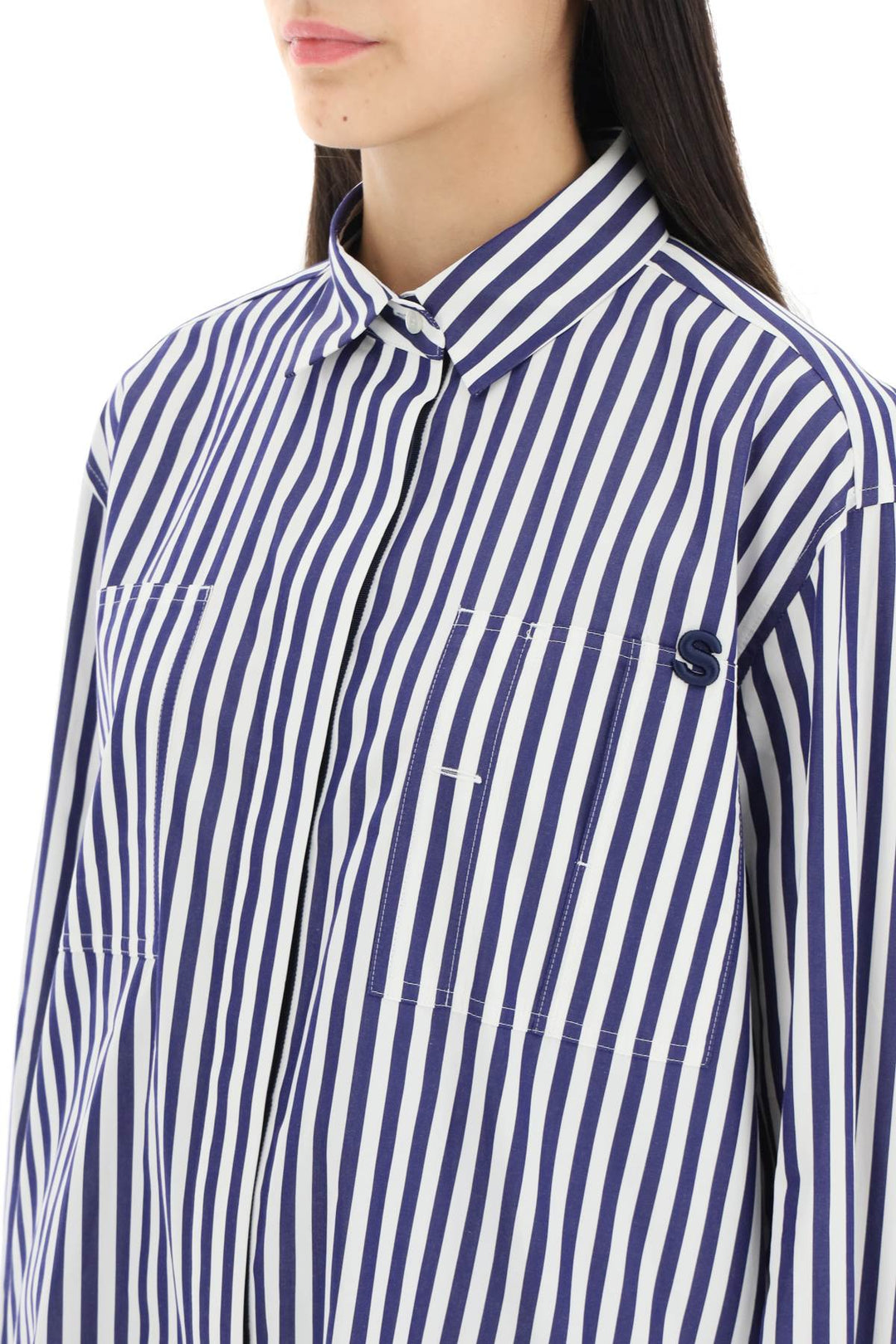 Striped Cotton Poplin Shirt - Sacai - Women