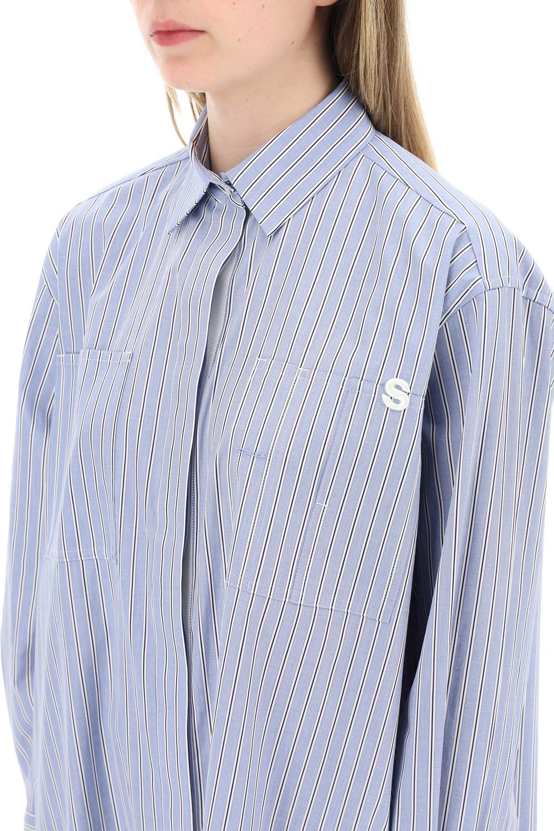 Striped Cotton Poplin Shirt - Sacai - Women