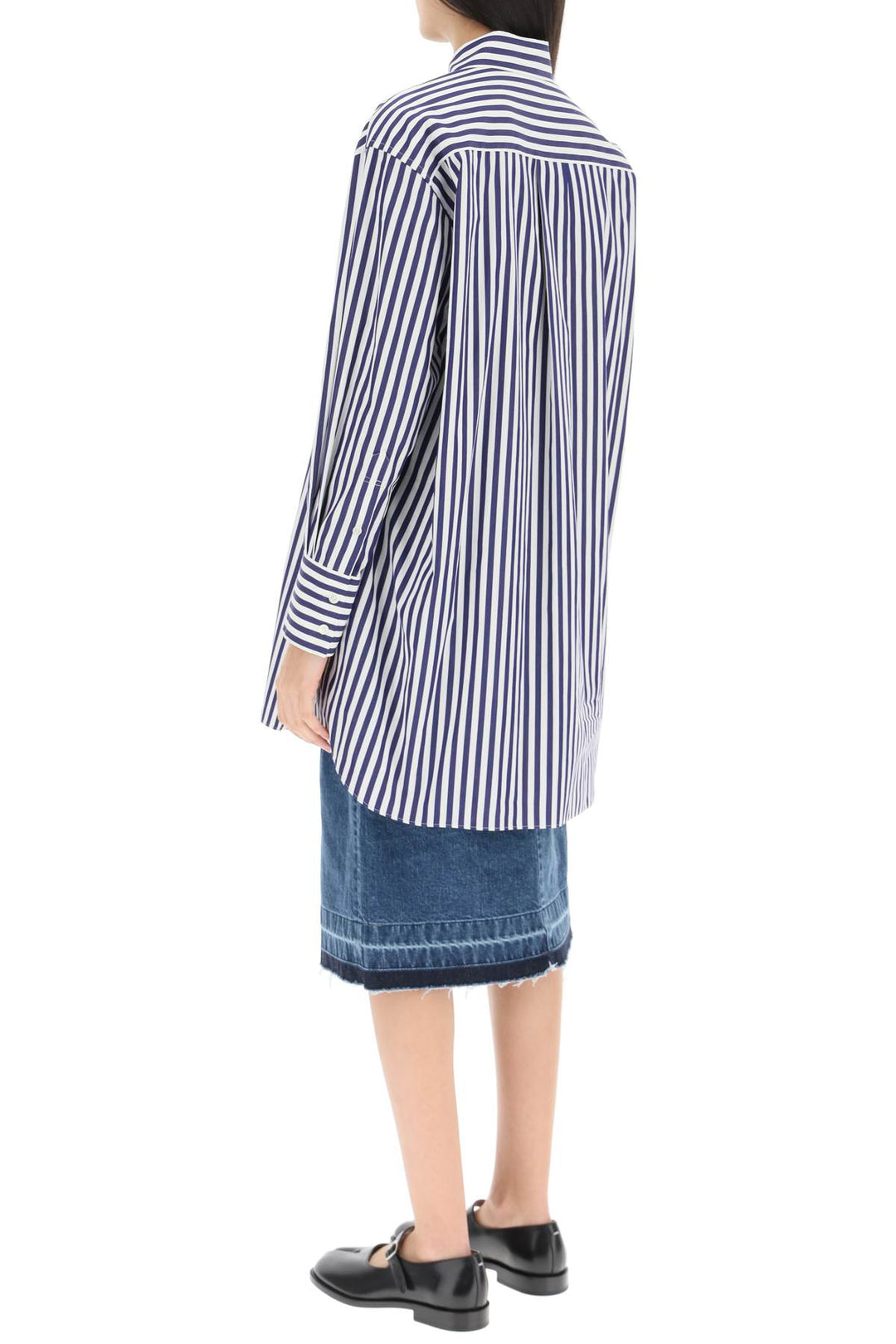 Striped Cotton Poplin Shirt - Sacai - Women