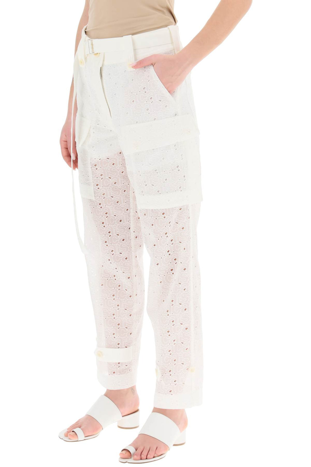 Monogram Lace Cargo Pants - Sacai - Women