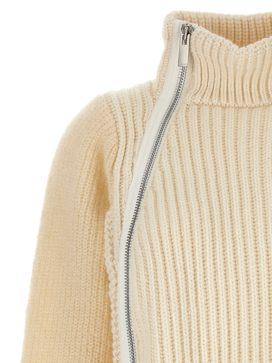 Zip Detail Sweater Sweater, Cardigans White